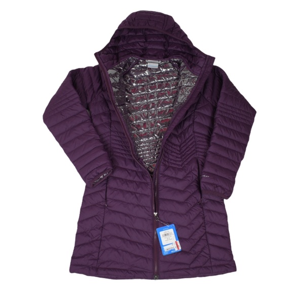 Columbia Wome's Black Cherry Power Lite Mid Length Jacket Small - Picture 5 of 9